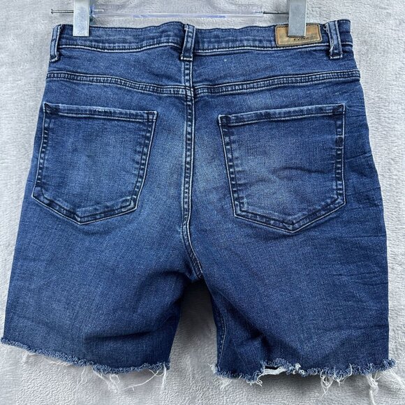 Express Original Girlfriend Shorts Womens Size 6 High Rise Distressed Blue - Picture 2 of 10